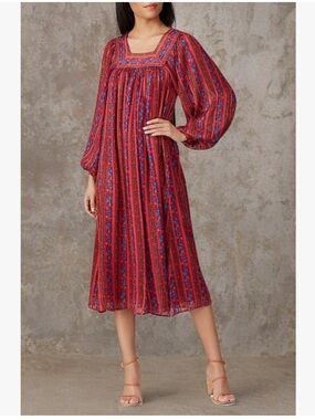 Sweet Baby Jamie Red Floral Boho Dress